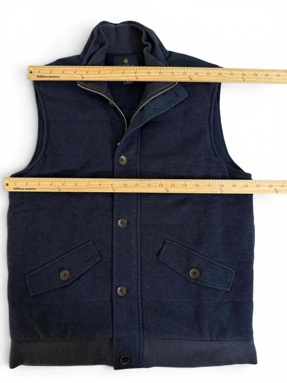 Brooks Brothers Navy Insulated Men’s Medium Button and Zip Lightweight Vest